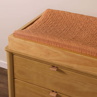 T29537BTS,Burnt Sienna Quilted Muslin Changing Pad Cover in GOTS Certified Organic Cotton