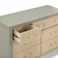 M24816FSPSEW,Eloise 7-Drawer Assembled Dresser in French Sage and Performance Sand Eco-Weave