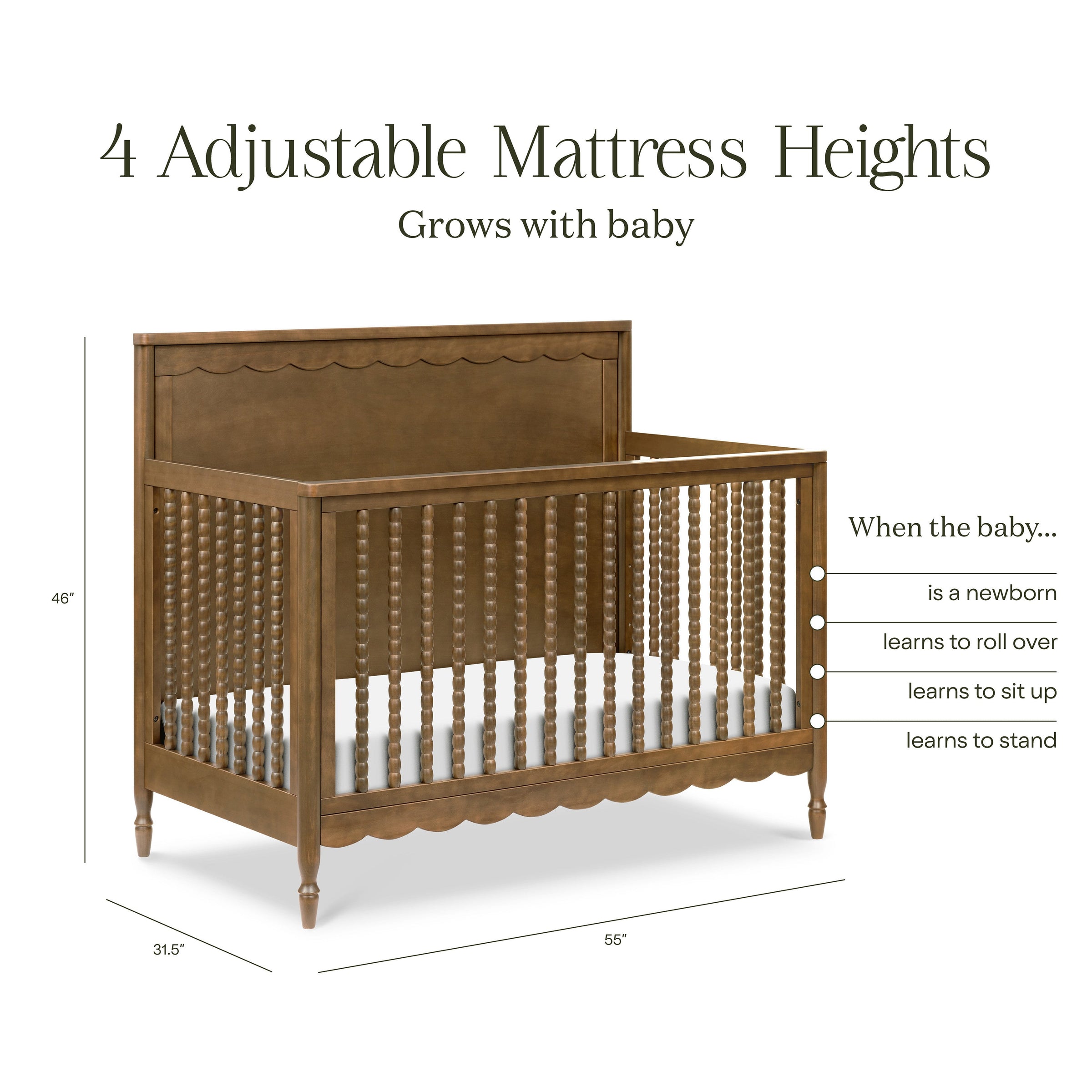 M32301NL,Ambrosia 4-in-1 Convertible Crib in Natural Walnut