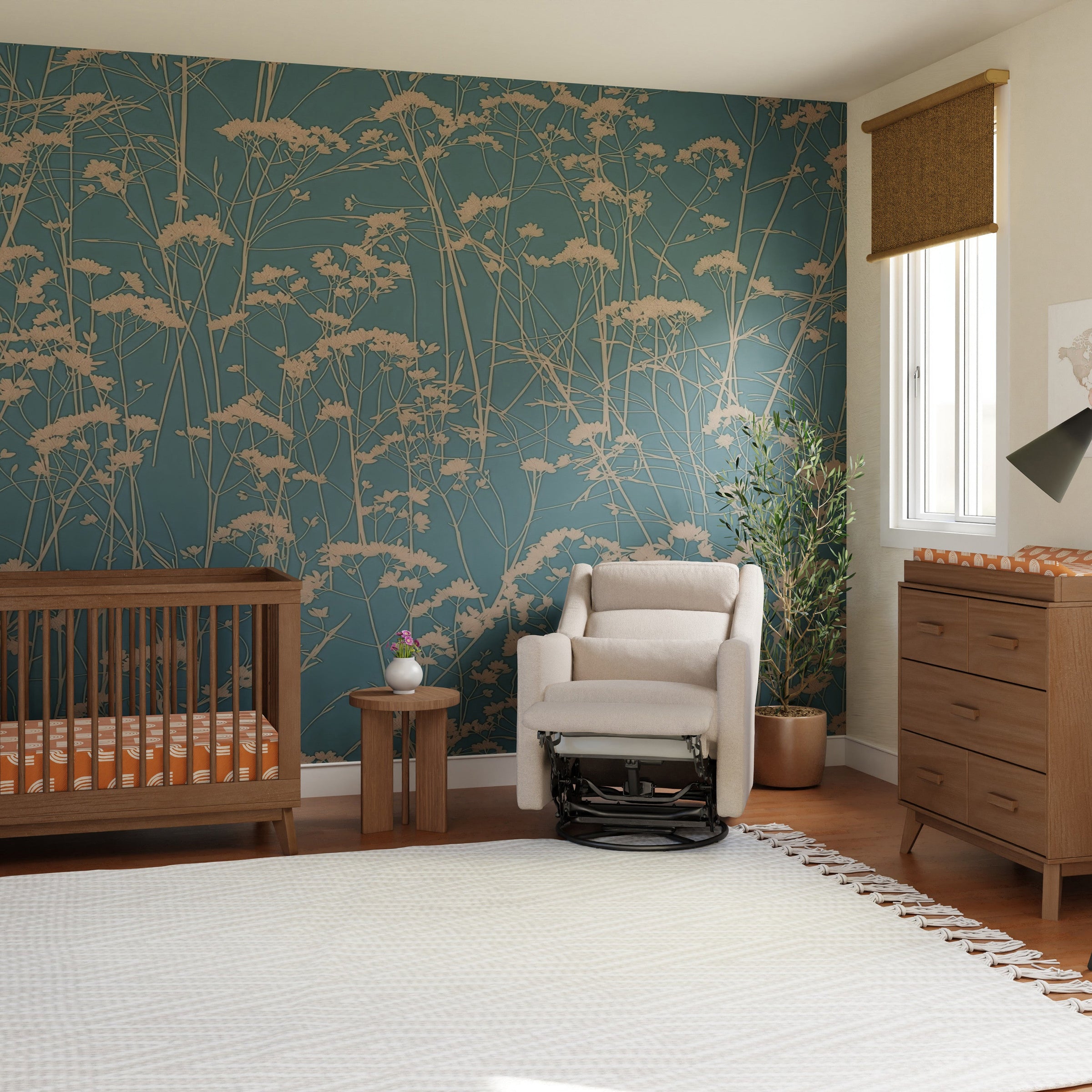 M11286PBEW,Kiwi Plus Power Glider Recliner w/ Power Headrest in Performance Beach Eco-Weave