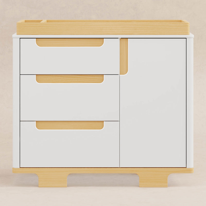 M23423WN,Yuzu 3-Drawer Changer Dresser in White/Natural