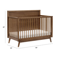 M15901NL,Palma Mid-Century 4-in-1 Convertible Crib w/Toddler Bed Conversion in Natural Walnut