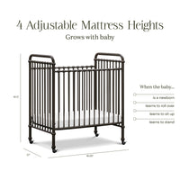 M15598UR,Abigail 3-in-1 Convertible Mini Crib in Vintage Iron