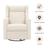 M11283PWB,Kiwi Deluxe Power Glider Recliner w/Heat&Massage in Performance Ivory Boucle