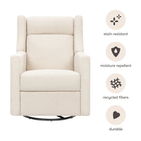 M11283PWB,Kiwi Deluxe Power Glider Recliner w/Heat&Massage in Performance Ivory Boucle