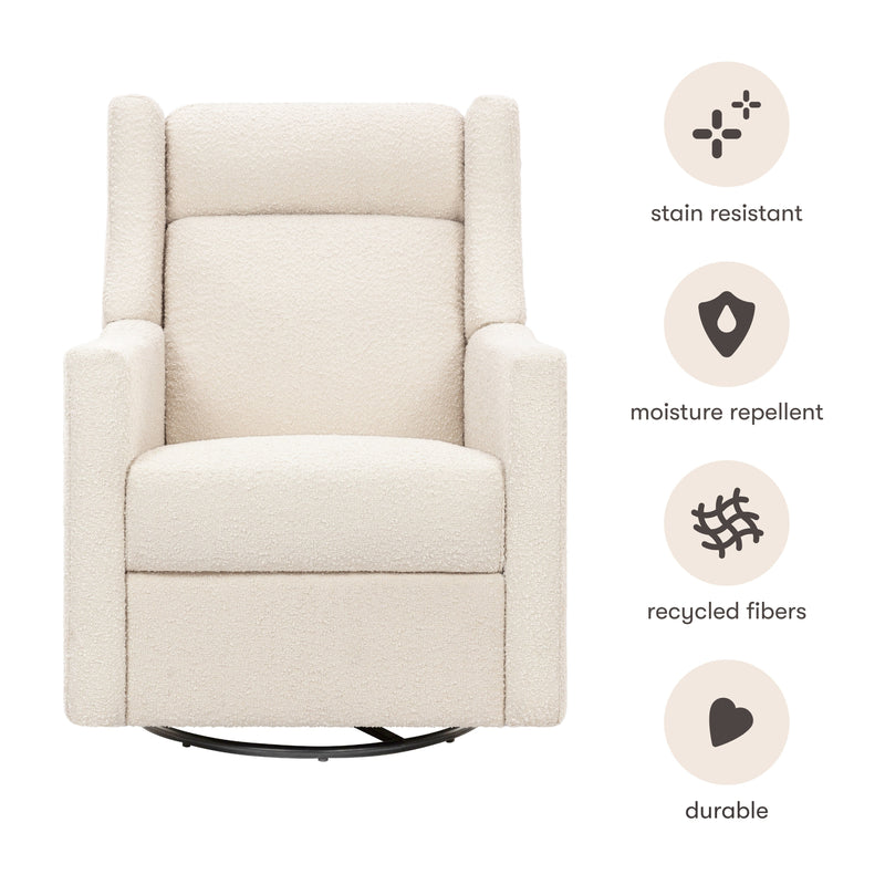 M11283PWB,Kiwi Deluxe Power Glider Recliner w/Heat&Massage in Performance Ivory Boucle