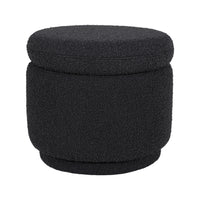M22985BKB,Enoki Storage Ottoman in Black Boucle