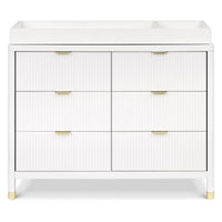M26716RW,Brimsley Tambour 6-Drawer Assembled Dresser in Warm White