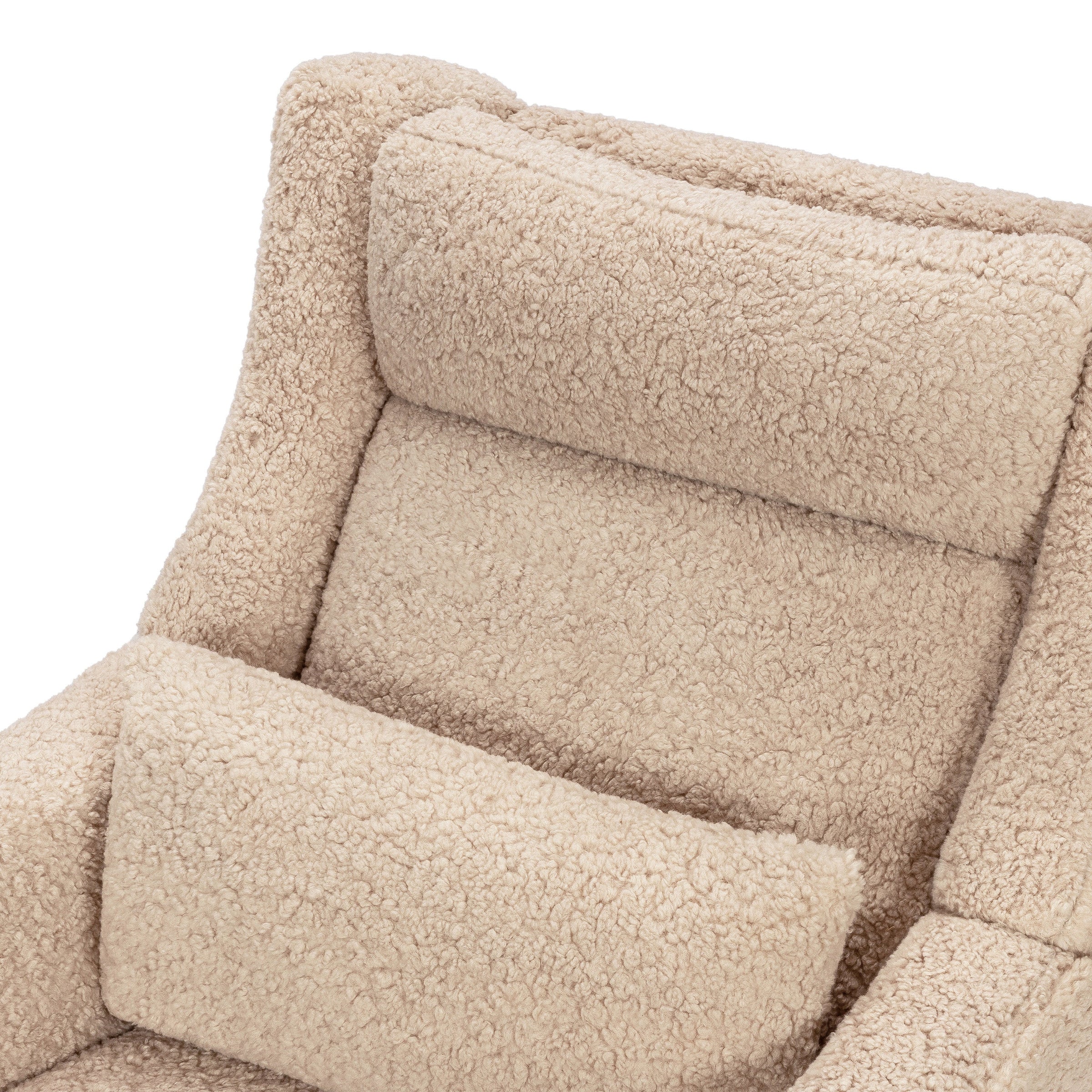 M11286CSG,Kiwi Plus Power Glider Recliner w/ Power Headrest in Chai Shearling