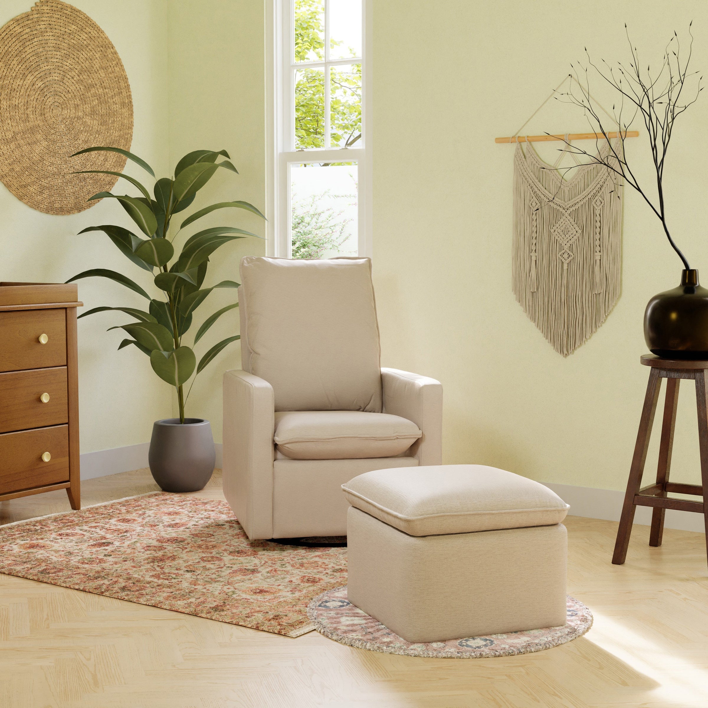 M20987PBEW,Cali Pillowback Swivel Glider in Performance Beach Eco-Weave