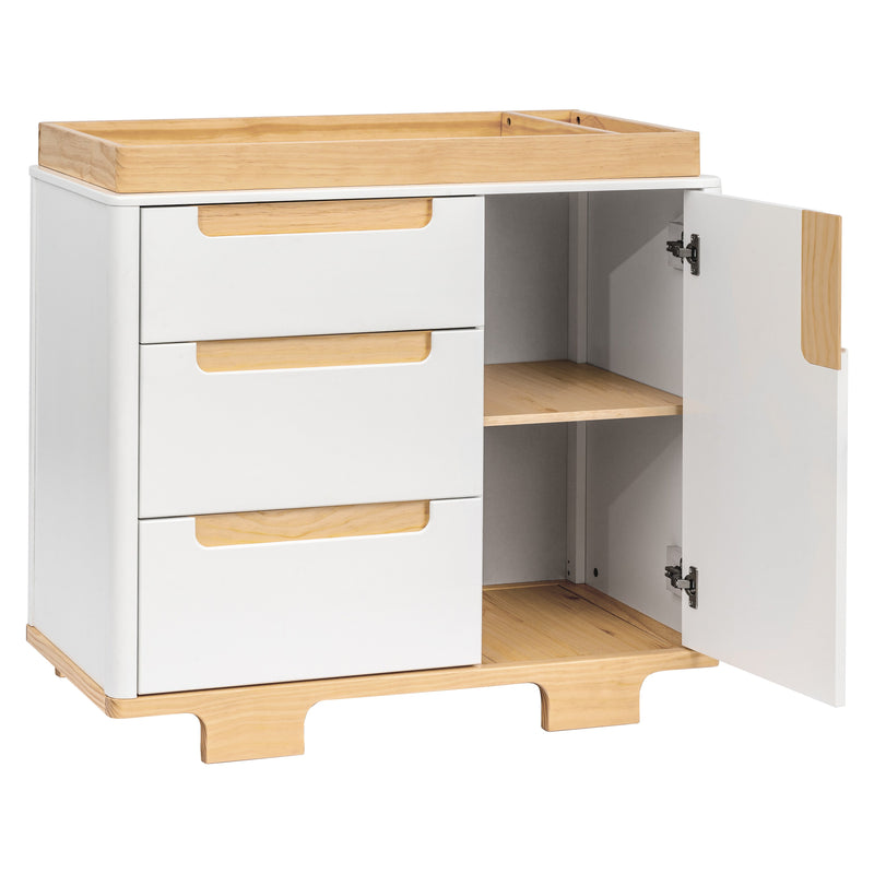 M23423WN,Yuzu 3-Drawer Changer Dresser in White/Natural