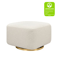 M26385WBG,Kiwi Gliding Ottoman in Ivory Boucle w/ Gold Base