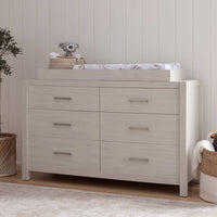 B26416WDF,Hemsted 6-Drawer Assembled Dresser in White Driftwood