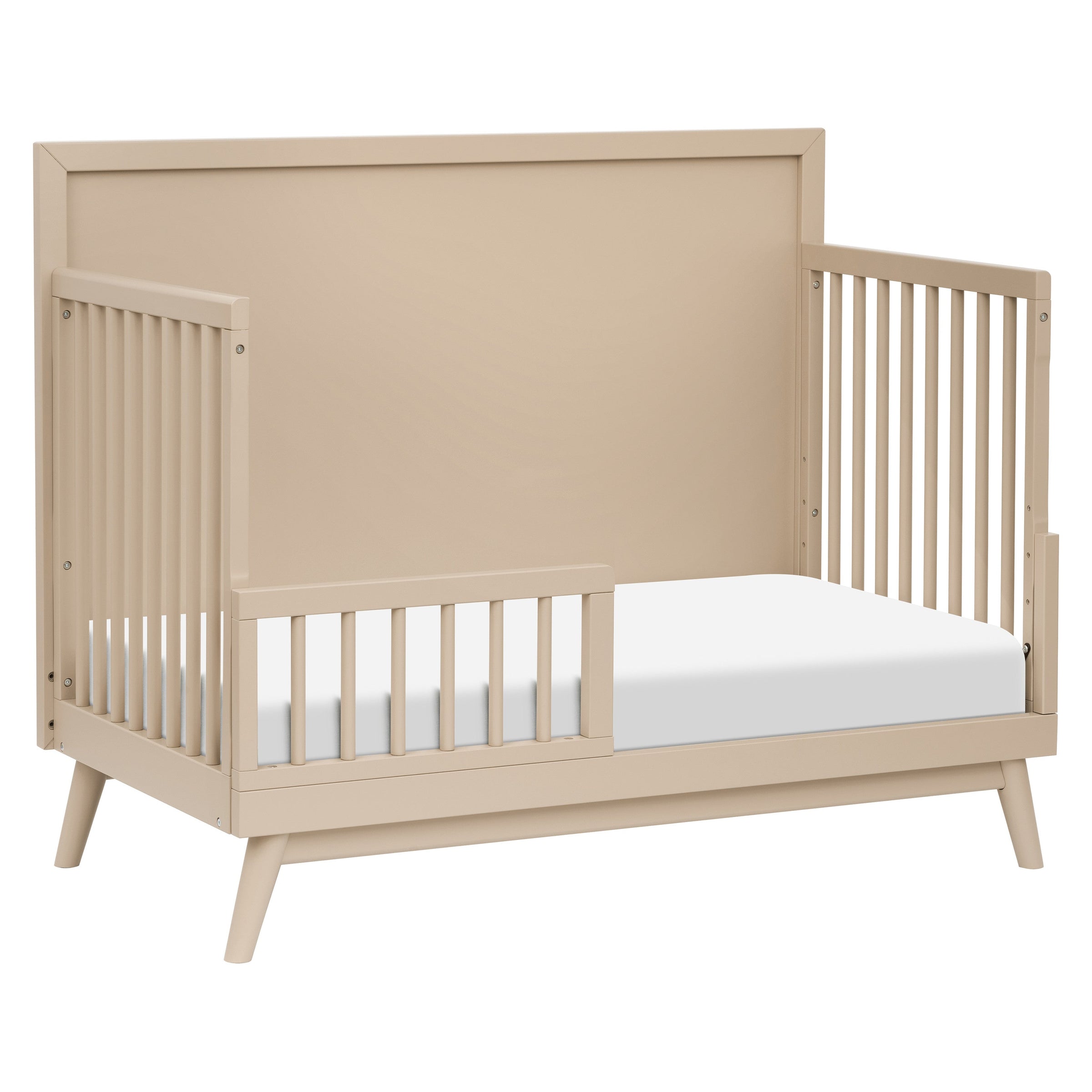 M15901TPE,Palma Mid-Century 4-in-1 Convertible Crib w/Toddler Bed Conversion in Taupe