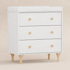 M9023WN,Lolly 3-Drawer Changer Dresser w/Removable Changing Tray in White/Natural
