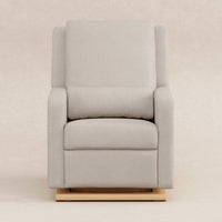 M23085PBEWLB,Sigi Glider Recliner w/ Electronic Control and USB in Performance Beach Eco-Weave w/Light Wood Base