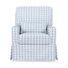 M21787BGH,Crawford Pillowback Comfort Swivel Glider in Blue Gingham