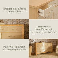 M24816HYPSEW,Eloise 7-Drawer Assembled Dresser in Honey & Performance Sand Eco-Weave