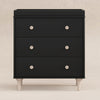 M9023BNX,Lolly 3-Drawer Changer Dresser w/Removable Changing Tray in Black/Washed Natural