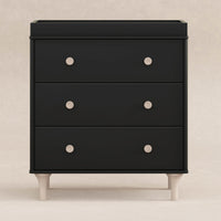 M9023BNX,Lolly 3-Drawer Changer Dresser w/Removable Changing Tray in Black/Washed Natural