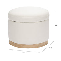 M22885PCMEWLB,Naka Storage Ottoman in Performance Cream Eco-Weave w/ Light wood base