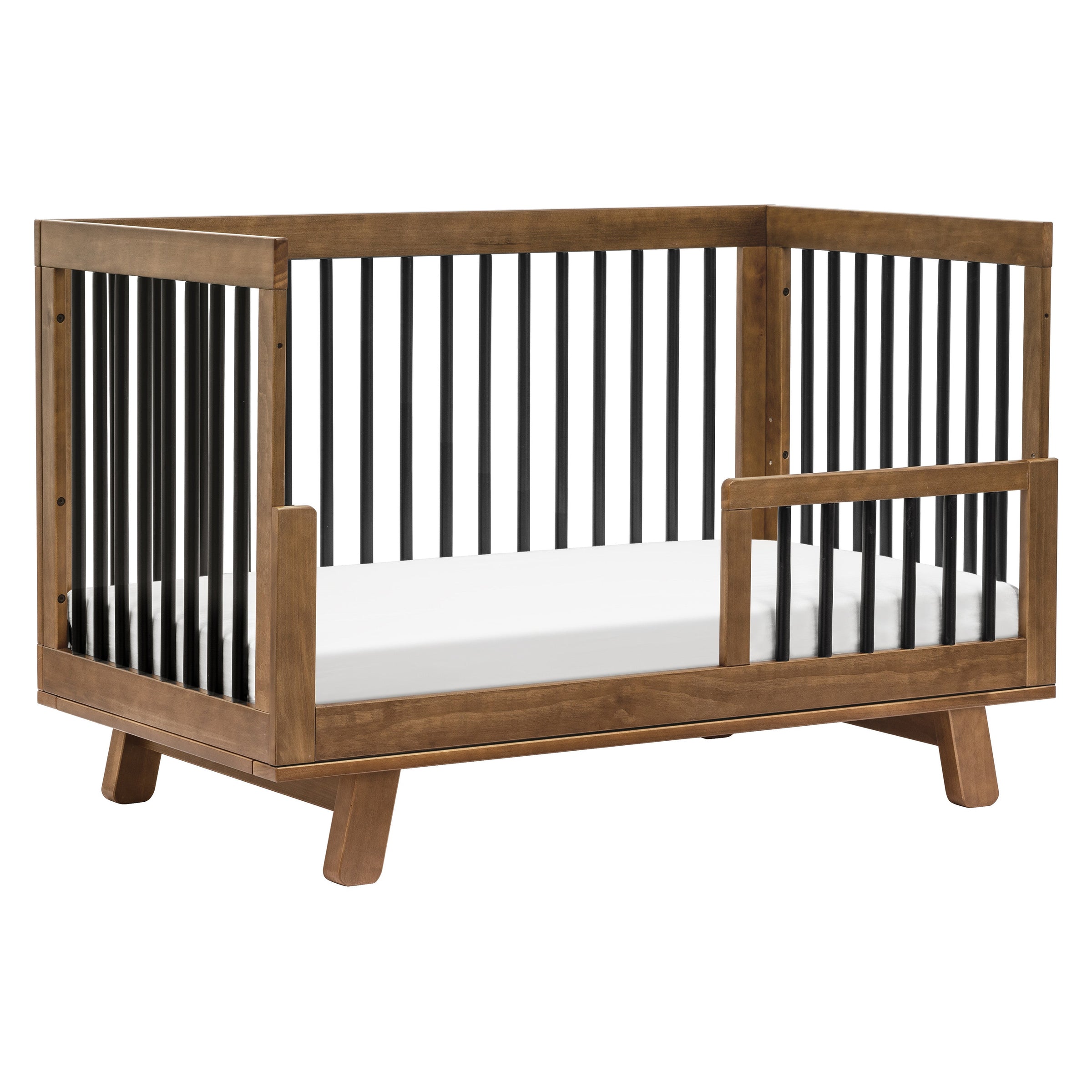 M4201NLB,Hudson 3-in-1 Convertible Crib w/ToddlerBedConversion Kit in Natural Walnut/Black