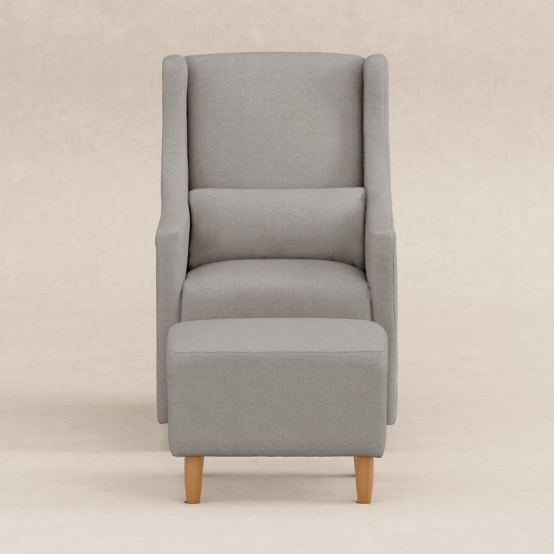 M11287PGEW,Toco Swivel Glider and Ottoman in Performance Grey Eco-Weave w/Natural Feet