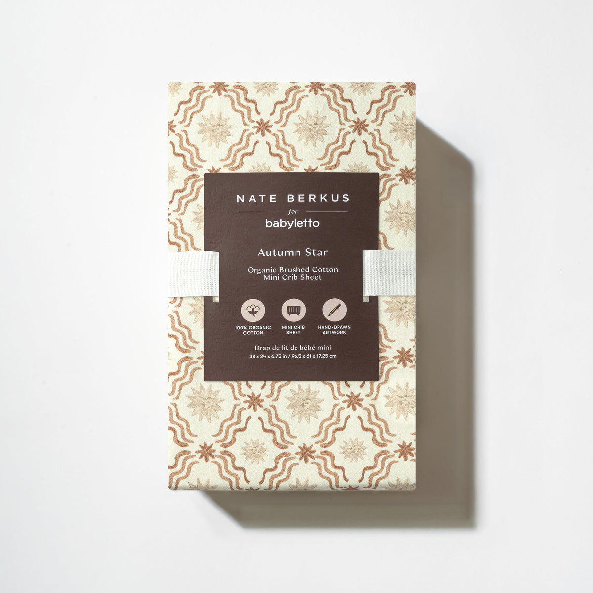 T34336ASR,Nate Berkus x Babyletto Mini Crib Sheet in Autumn Star
