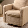 M20987CSGDB,Cali Pillowback Swivel Glider in Chai Shearling w/ Dark Wood Base