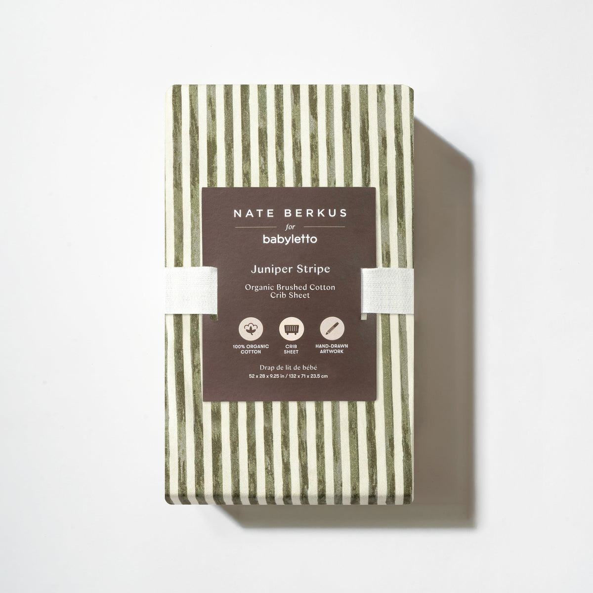 T34335JS,Nate Berkus x Babyletto Crib Sheet in Juniper Stripe