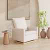M20984PCMEWLB,Cali Pillowback Chair and a Half Glider in Performance Cream Eco-Weave w/ Light Wood Base