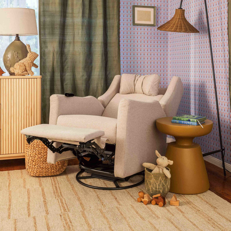 M11283PBEW,Kiwi Deluxe Power Glider Recliner w/Heat&Massage in Performance Beach Eco-Weave