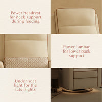 M23082PCMTB,Nate Berkus x Babyletto Sigi Pro Power Recliner in Performance Cream Linen w/Toffee Base