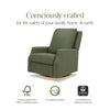 M22287OBLB,Crewe Recliner and Swivel Glider in Olive Boucle w/Light Wood Base