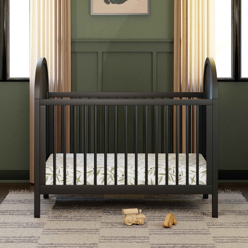 M25601BNC,Bondi Cane 3-in-1 Convertible Crib w/ Toddler Bed Kit in Black with Natural Cane