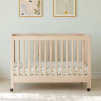 M6601NX,Maki Full-Size Folding Crib w/Toddler Bed Conversion Kit in Washed Natural