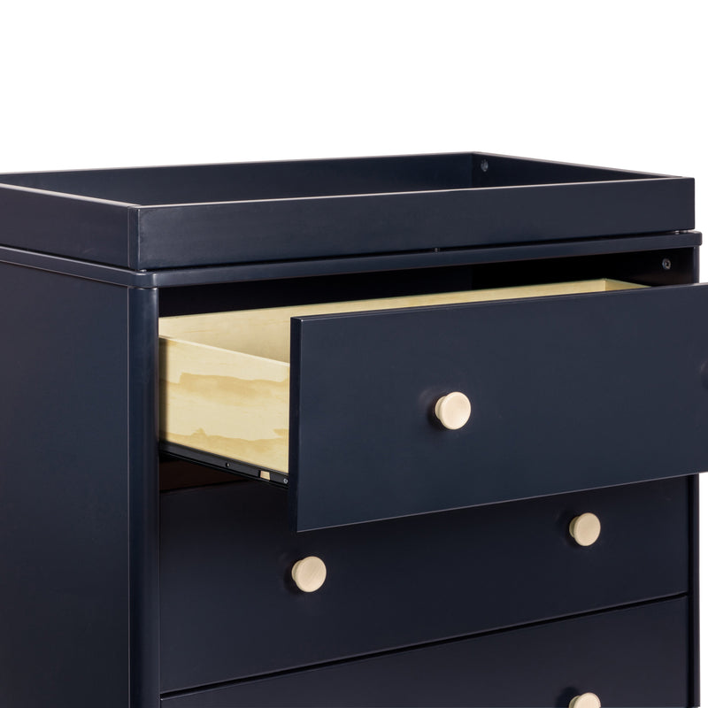 M9023VNX,Lolly 3-Drawer Changer Dresser w/Removable Changing Tray in Navy/Washed Natural