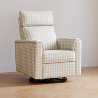M17186TGH,Willa Plus Power Glider Recliner w/ Power Headrest in Tan Gingham