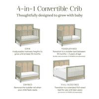 M24801FSPSEW,Eloise 4-in-1 Convertible Crib in French Sage and Performance Sand Eco-Weave
