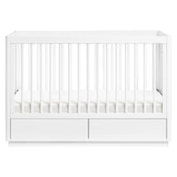 M21601W,Bento 3-in-1 Convertible Storage Crib w/Toddler Bed Conversion Kit in White