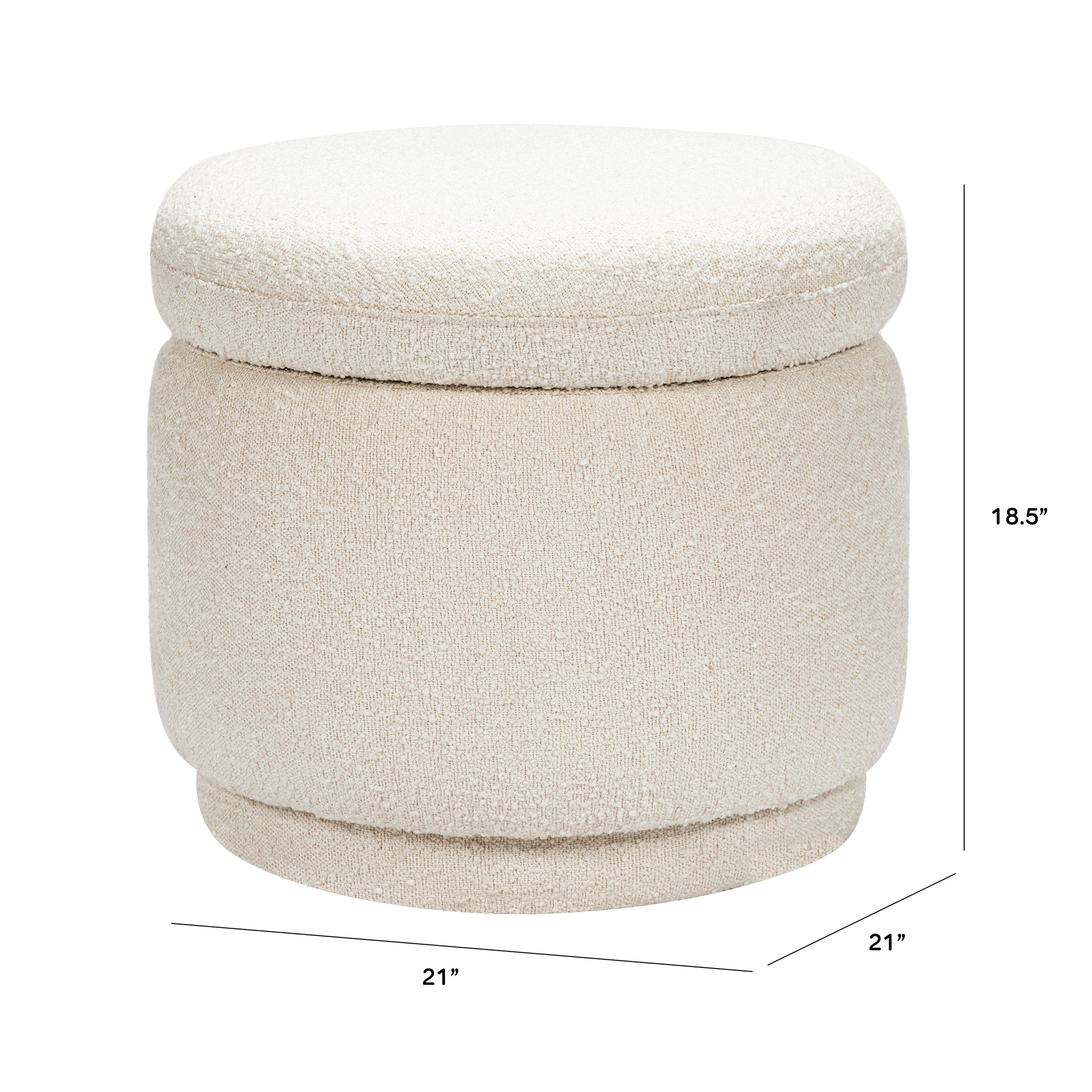 M22985WB,Enoki Storage Ottoman in Ivory Boucle