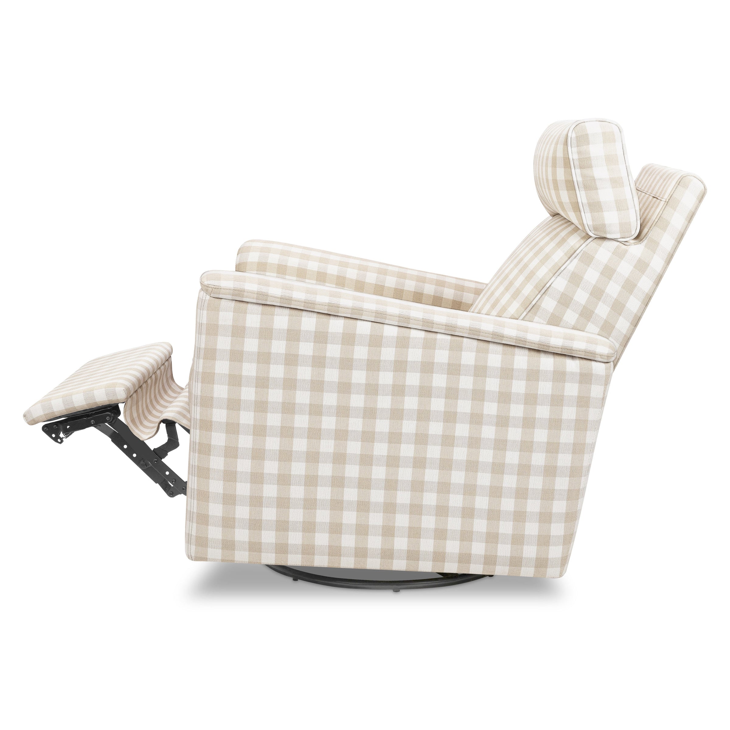 M17183TGH,Willa Deluxe Power Glider Recliner w/Heat&Massage in Tan Gingham