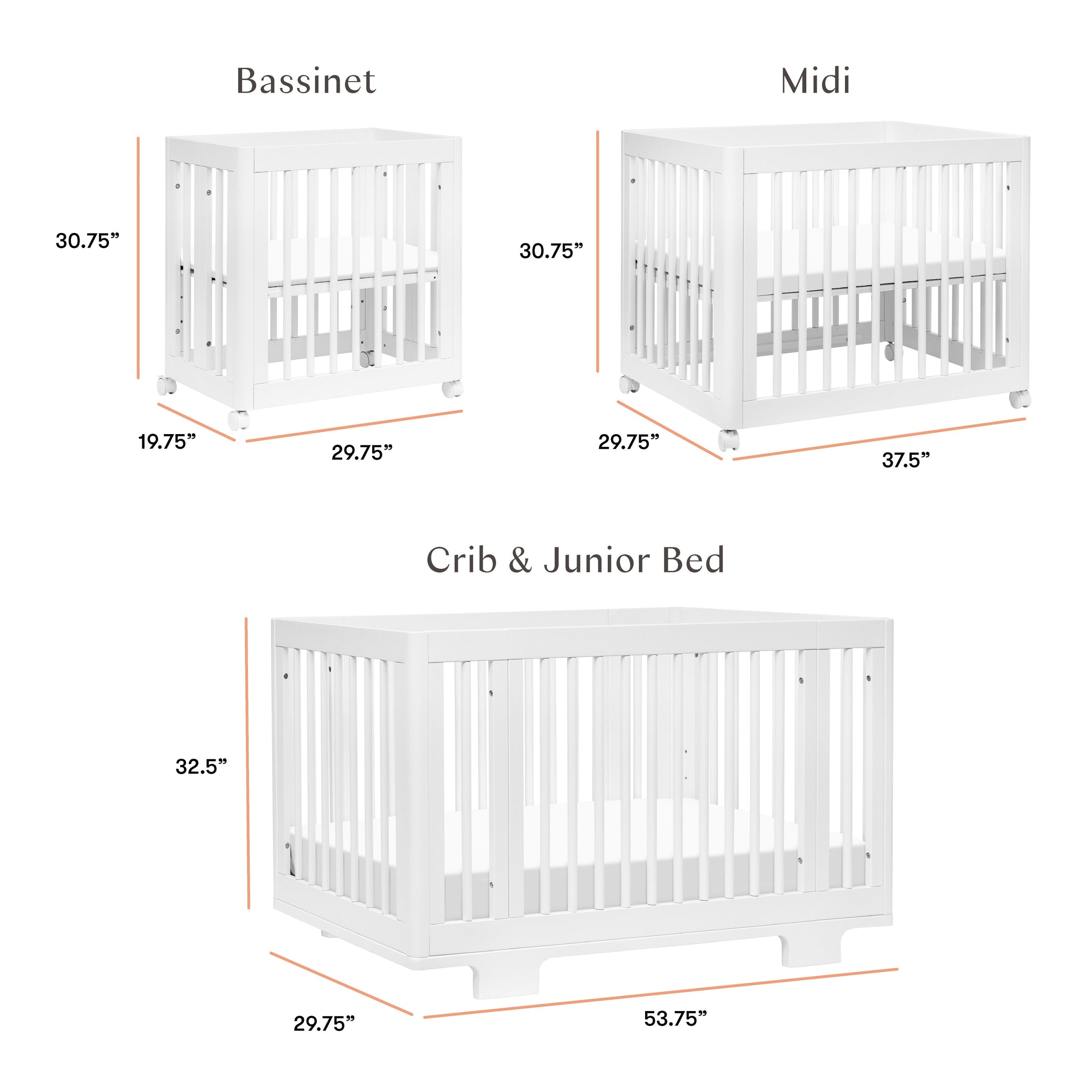 M23401W,Yuzu 8-in-1 Convertible Crib w/All-Stages Conversion Kits in White
