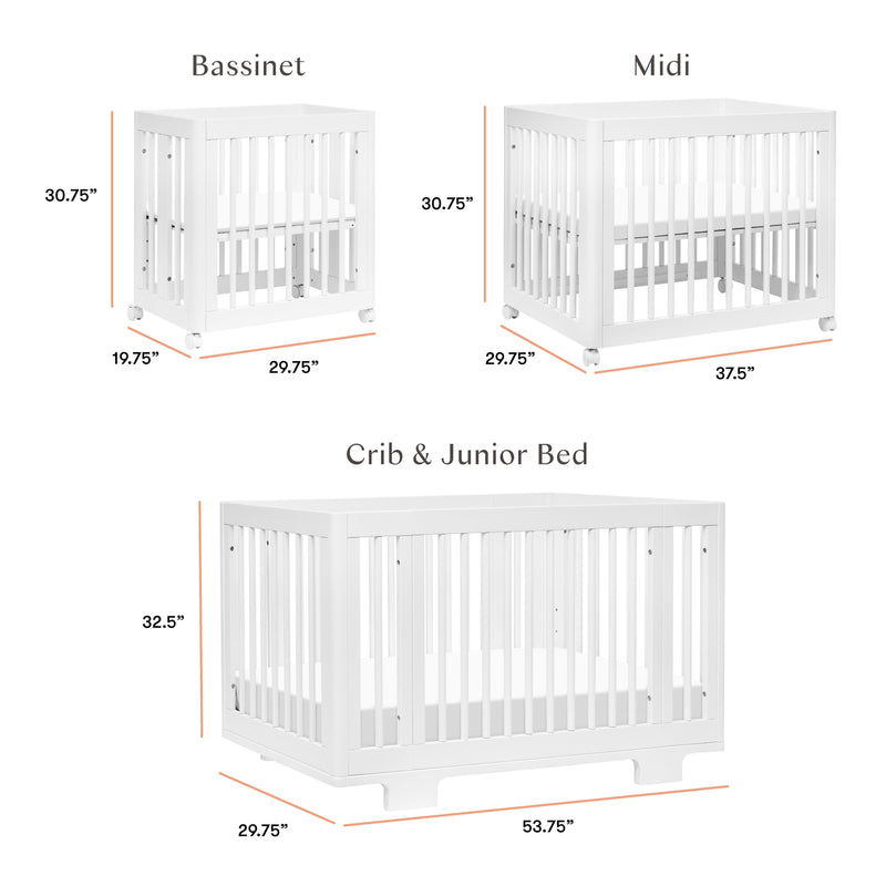 M23401W,Yuzu 8-in-1 Convertible Crib w/All-Stages Conversion Kits in White
