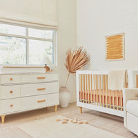 M9016WN,Lolly 6-Drawer Double Dresser  Assembled in White/Natural