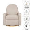 M23188PBEWLB,Nami Glider Recliner w/ Electronic Control and USB in Performance Beach Eco-Weave w/ Light Wood Base