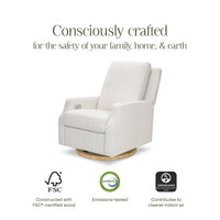 M22286FCSLB,Crewe Electronic Swivel Glider Recliner in Fog Chatham Stripe Performance Eco-Weave w/LB
