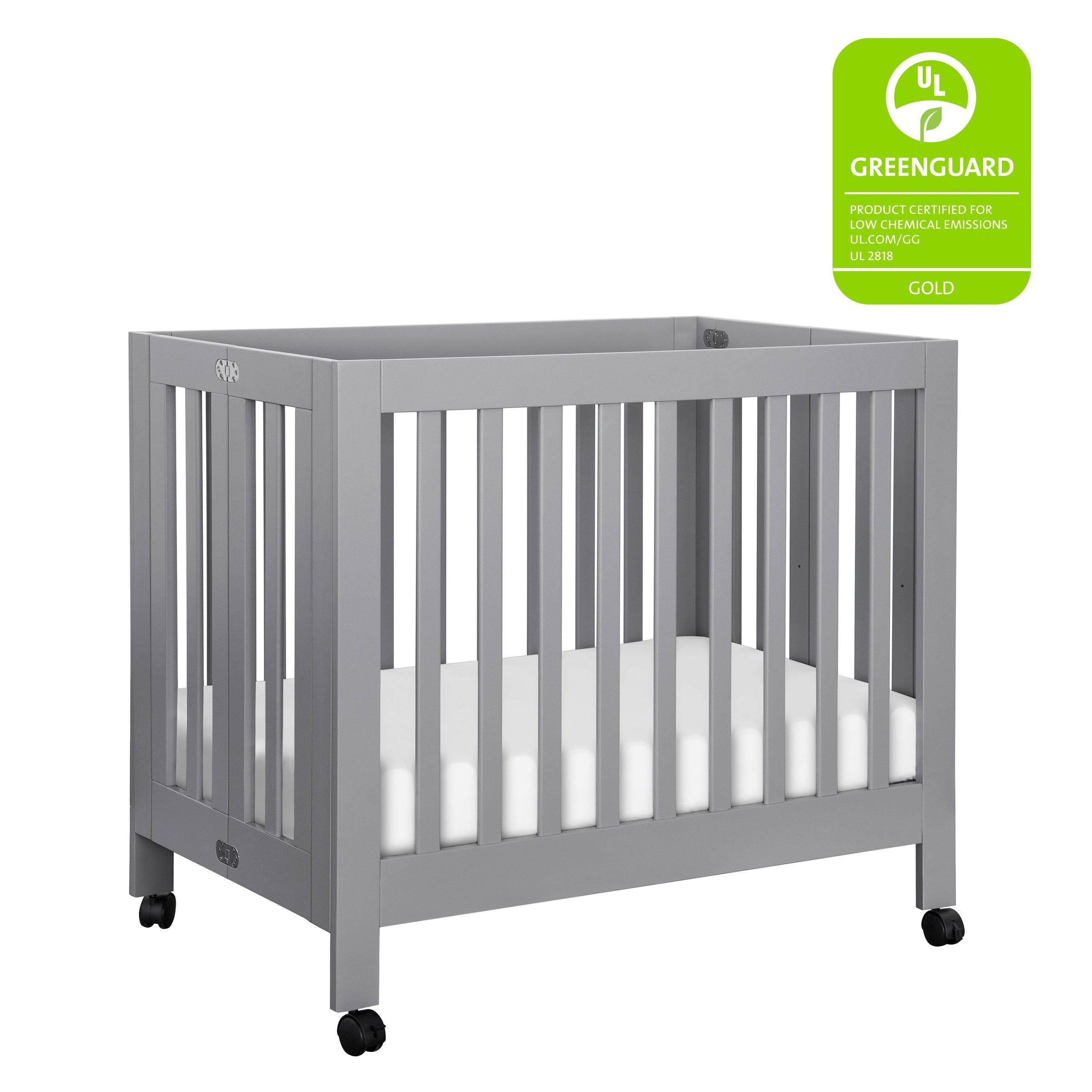 M6698G,Origami Mini Crib in Grey Finish