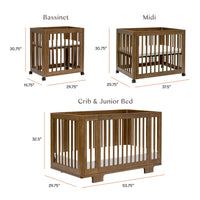 M23401NL,Yuzu 8-in-1 Convertible Crib w/All-Stages Conversion Kits in Natural Walnut