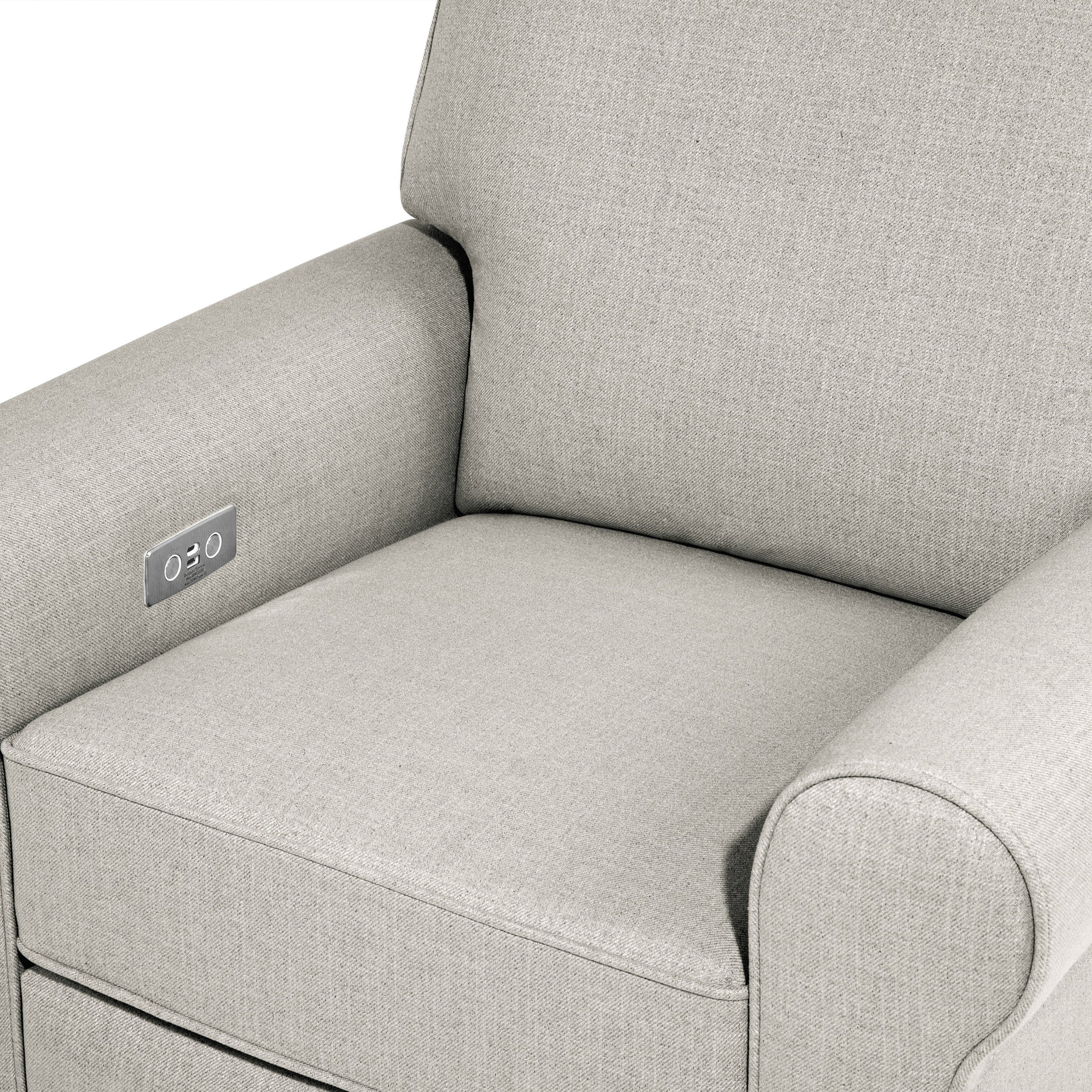 B17787PGET,Monroe Pillowback Power Recliner in Performance Grey Eco-Twill
